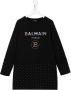 Balmain Kids Sweaterjurk met logoprint Zwart - Thumbnail 1