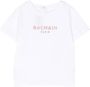 Balmain Kids T-shirt met geborduurd logo Wit - Thumbnail 1
