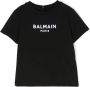 Balmain Kids T-shirt met logo-reliëf Zwart - Thumbnail 1