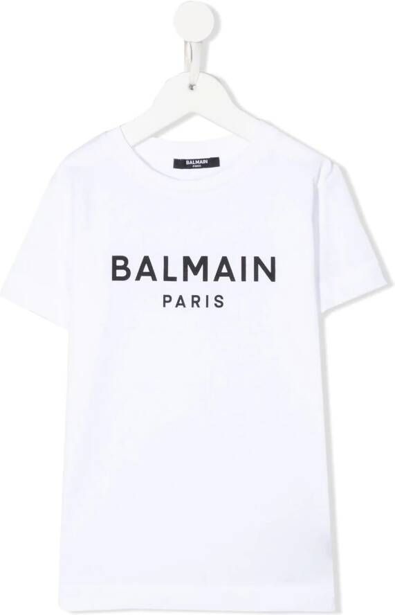 Balmain Kids T-shirt met logo Wit