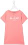 Balmain Kids T-shirt met logoprint Roze - Thumbnail 1