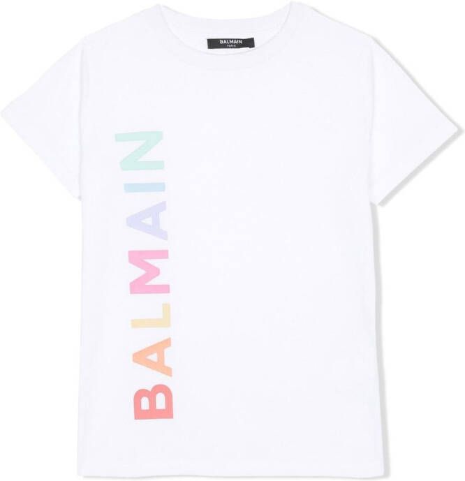 Balmain Kids T-shirt met logoprint Wit