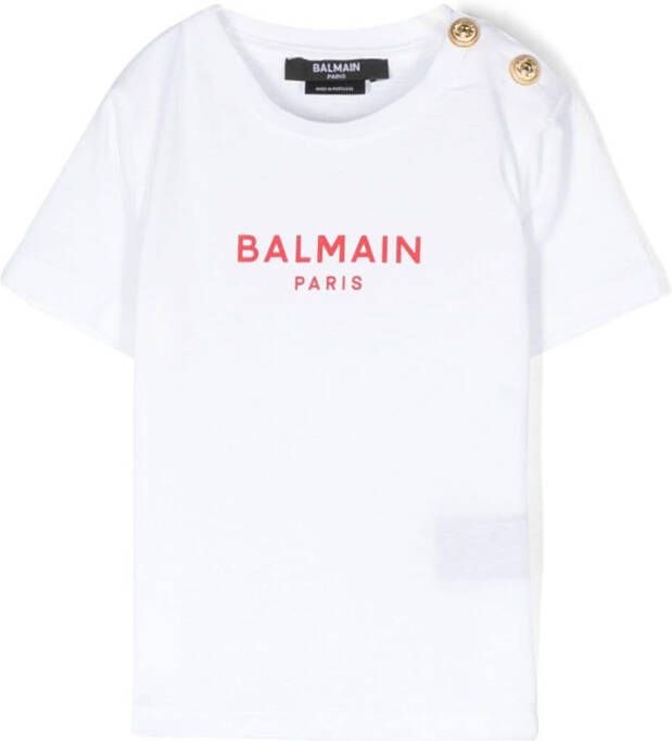 Balmain Kids T-shirt met logoprint Wit