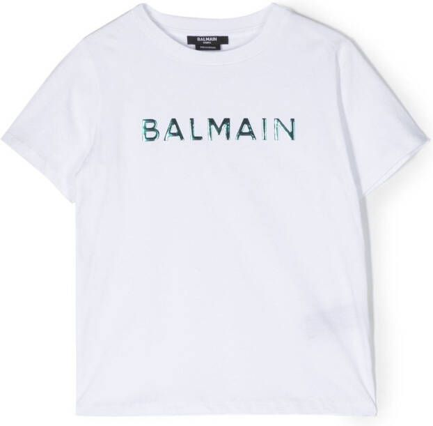 Balmain Kids T-shirt met logoprint Wit