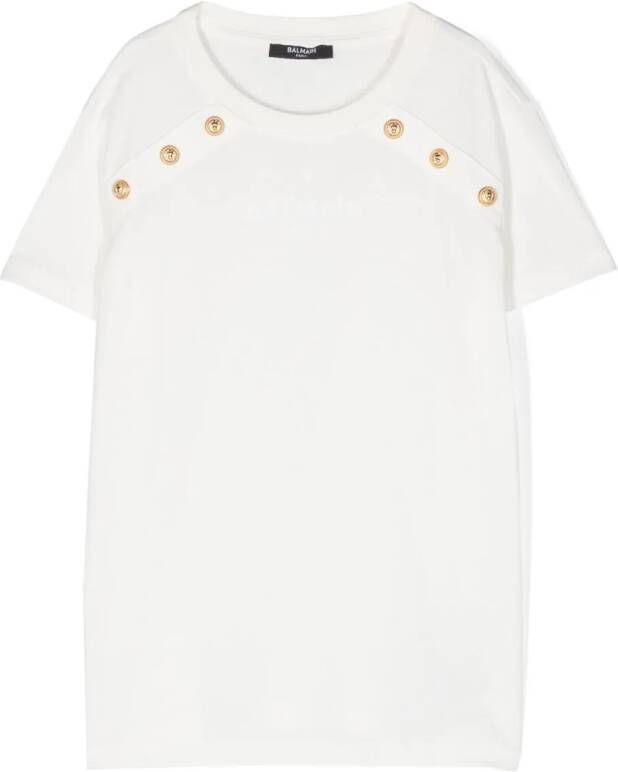 Balmain Kids T-shirt met logoprint Wit