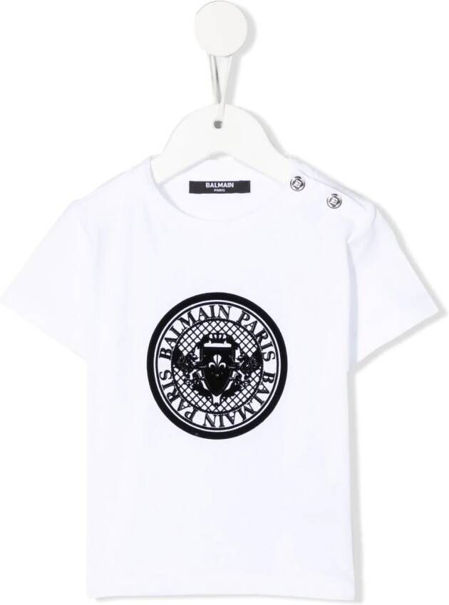 Balmain Kids T-shirt met logoprint Wit