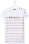 Balmain Kids T-shirt met logostreep Wit - Thumbnail 1