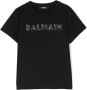 Balmain Kids T-shirt met pailletten Zwart - Thumbnail 1