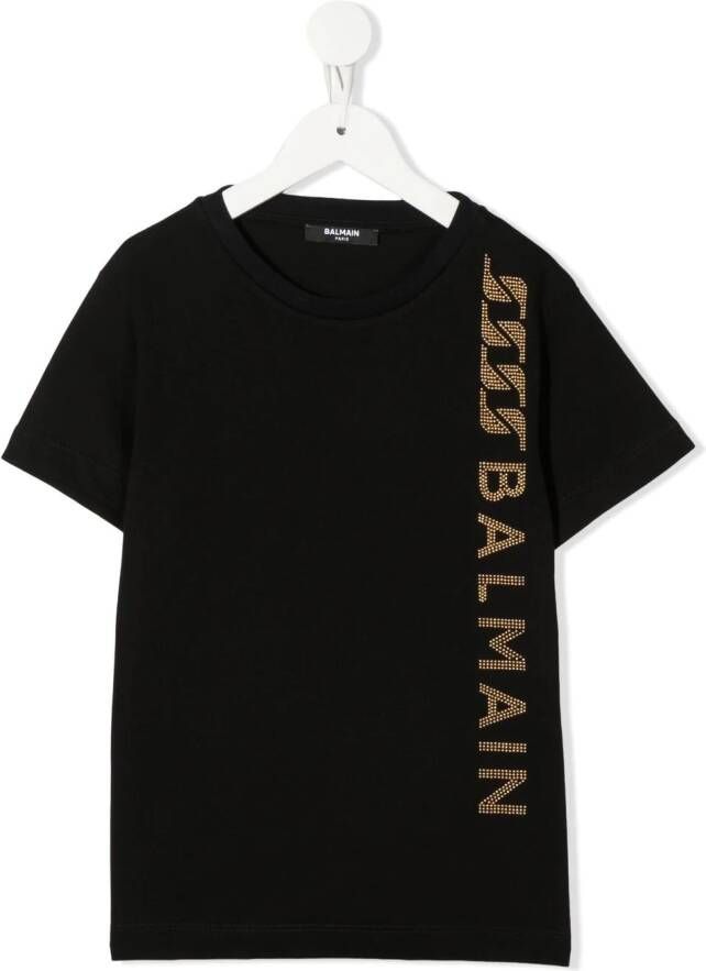 Balmain Kids T-shirt met studs Zwart