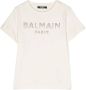 Balmain Kids T-shirt verfraaid met stras Wit - Thumbnail 1