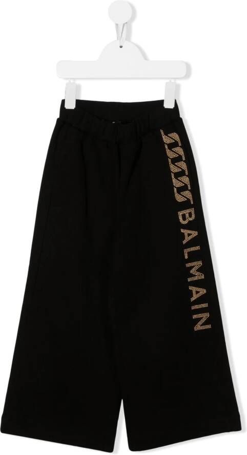 Balmain Kids trainingsbroek met wijde pijpen Zwart