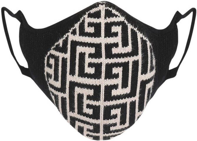 Balmain Katoenen masker met monogram Black Dames