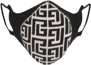 Balmain Mondkapje met monogram Zwart