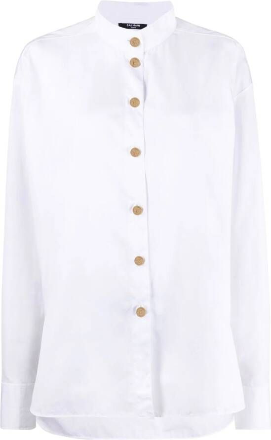 Balmain Popeline overhemd White Dames