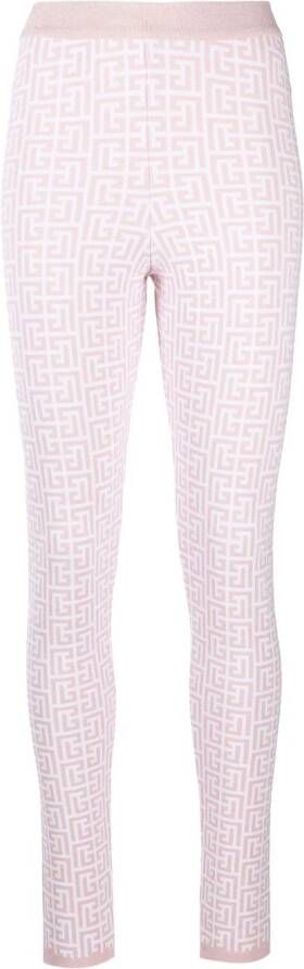 Balmain Legging met monogram Wit