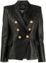 Balmain Leren jack Zwart - Thumbnail 1