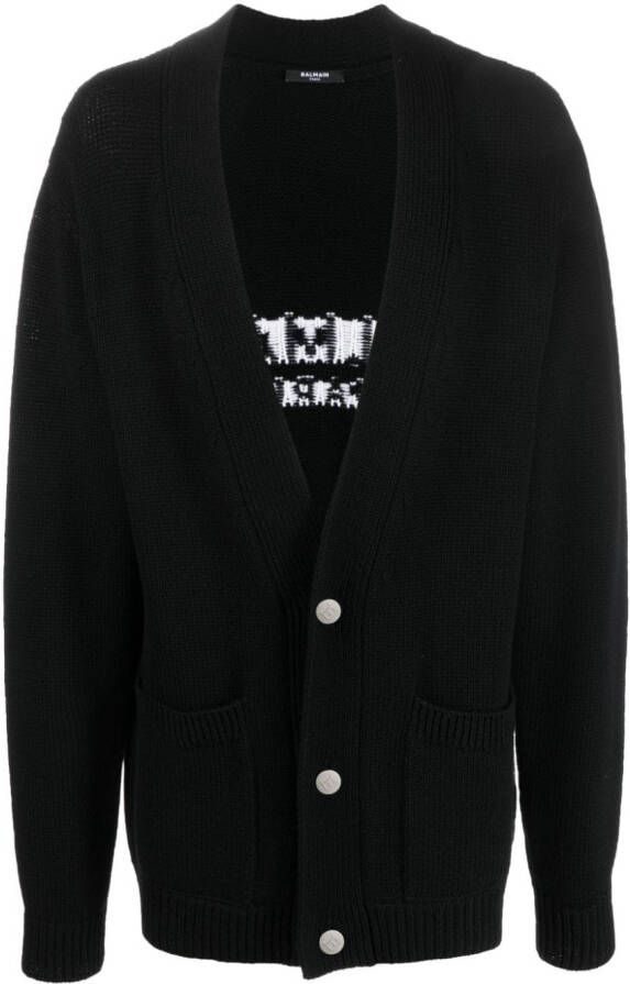 Balmain Intarsia vest Blauw
