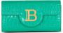 Balmain B-Buzz portemonnee van krokodillenprint leer Green Dames - Thumbnail 2
