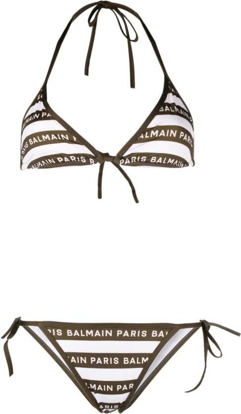 Balmain Bikini met logoprint Wit