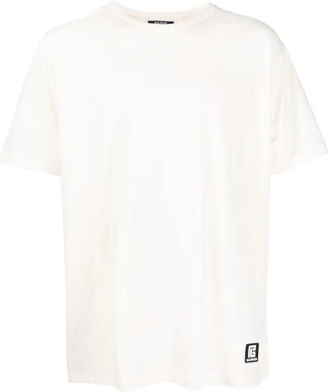 Balmain T-shirt met logoprint Beige