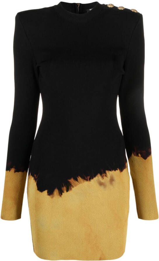 Balmain Midi-jurk met lange mouwen Zwart