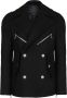Balmain Mantel met dubbele rij knopen Zwart - Thumbnail 1