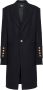 Balmain Mantel met enkele rij knopen Zwart - Thumbnail 1