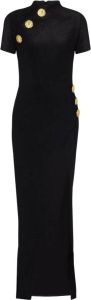 Balmain Maxi-jurk met korte mouwen Zwart