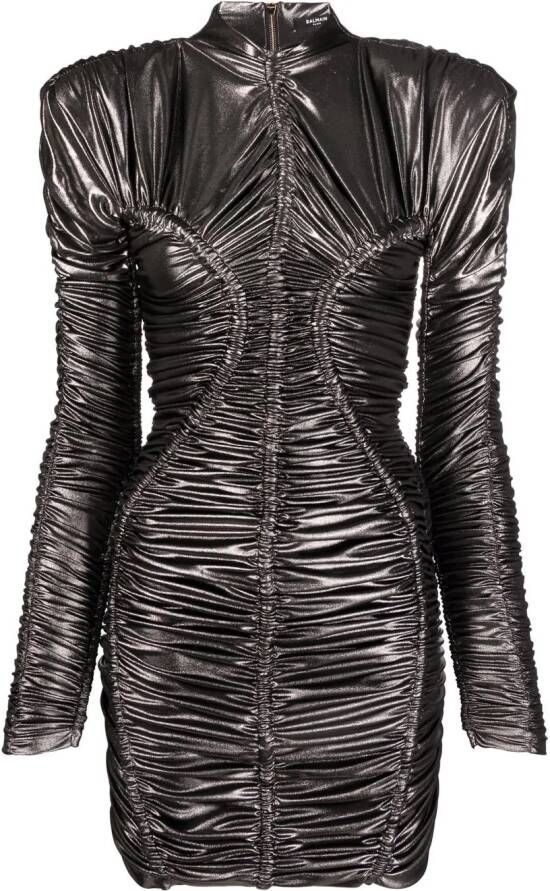 Balmain Metallic mini-jurk Zilver