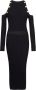 Balmain Midi-jurk met open schouders Zwart - Thumbnail 1