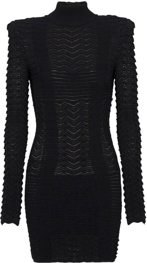 Balmain Mini-jurk met lange mouwen Zwart
