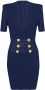 Balmain Mini-jurk verfraaid met knoop Blauw - Thumbnail 1