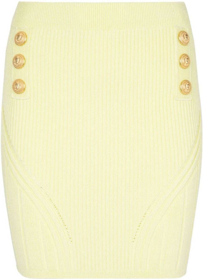 Balmain Mini-rok met geribbeld detail 1AF