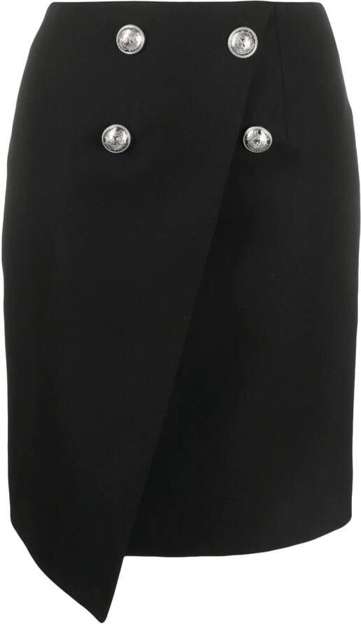 Balmain Mini-rok met knopen Zwart