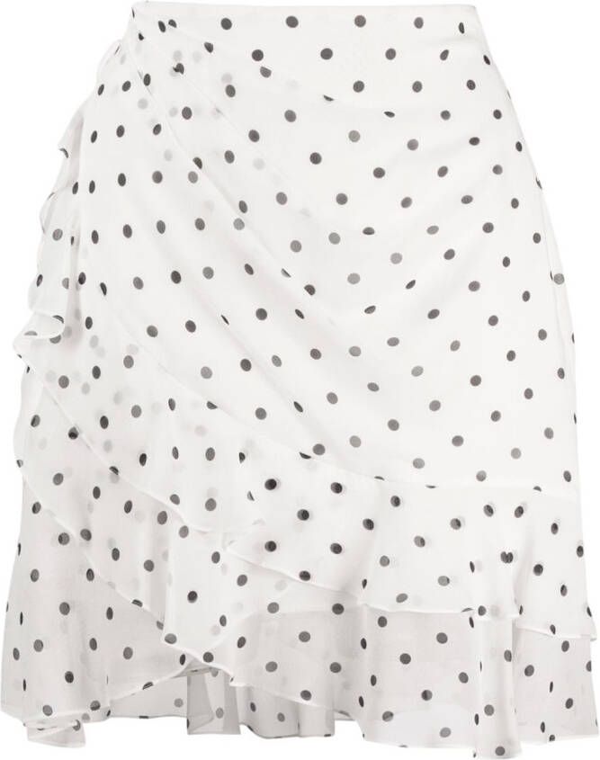 Balmain Mini-rok met stippen Wit