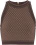 Balmain Top met jacquard Bruin - Thumbnail 1