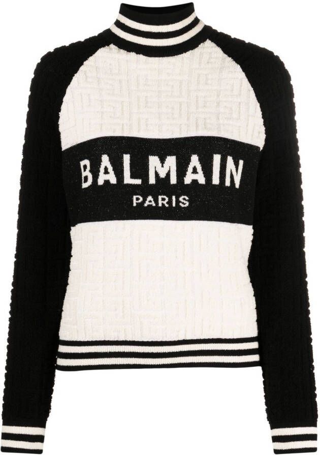 Balmain Sweater met monogram Wit