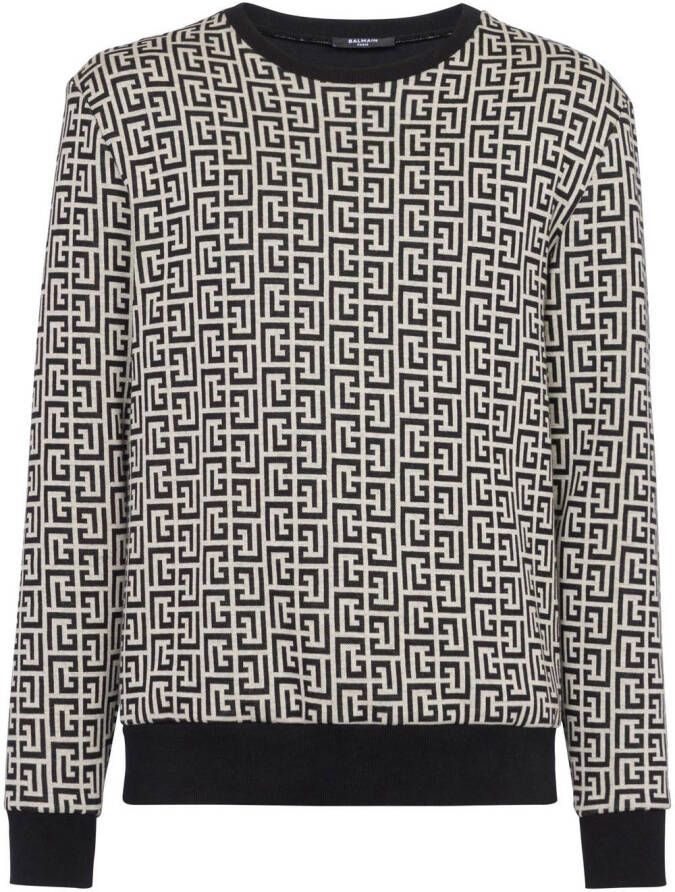 Balmain Trui met ronde hals Zwart