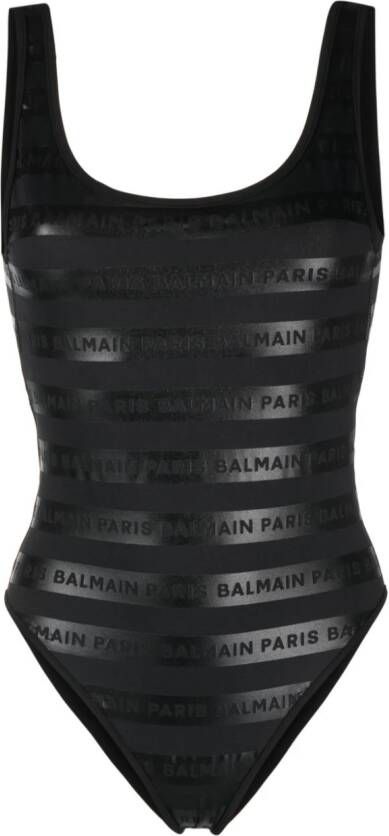 Balmain Olimpionic badpak met logoprint Zwart
