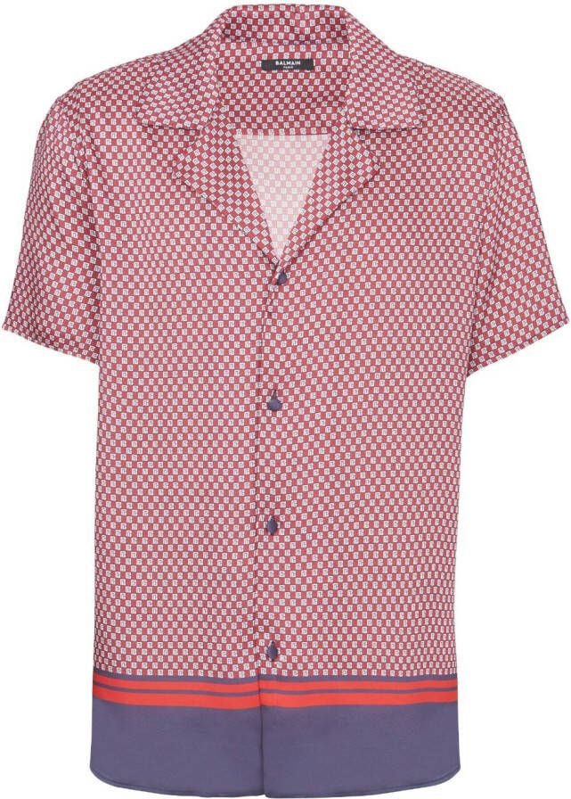 Balmain Overhemd met monogramprint Rood