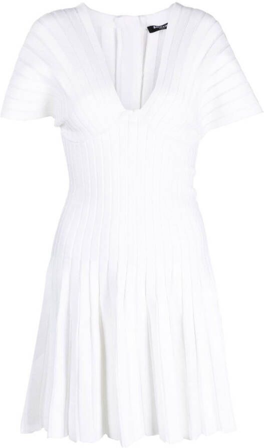 Balmain Geplooide mini-jurk Wit