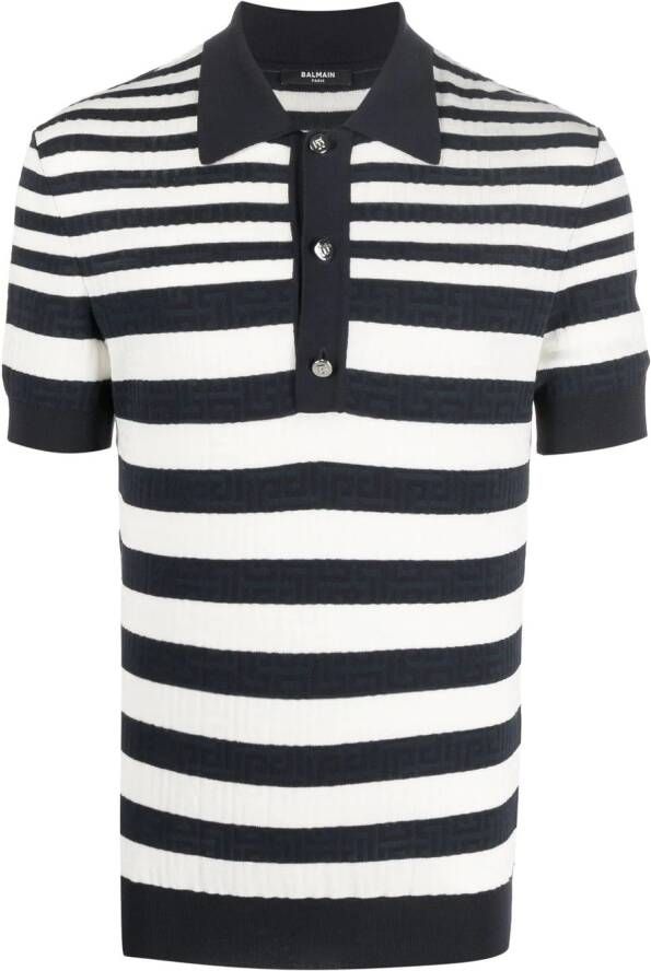 Balmain Poloshirt met logostreep Blauw