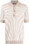 Balmain Poloshirt met zebra jacquard Beige - Thumbnail 1