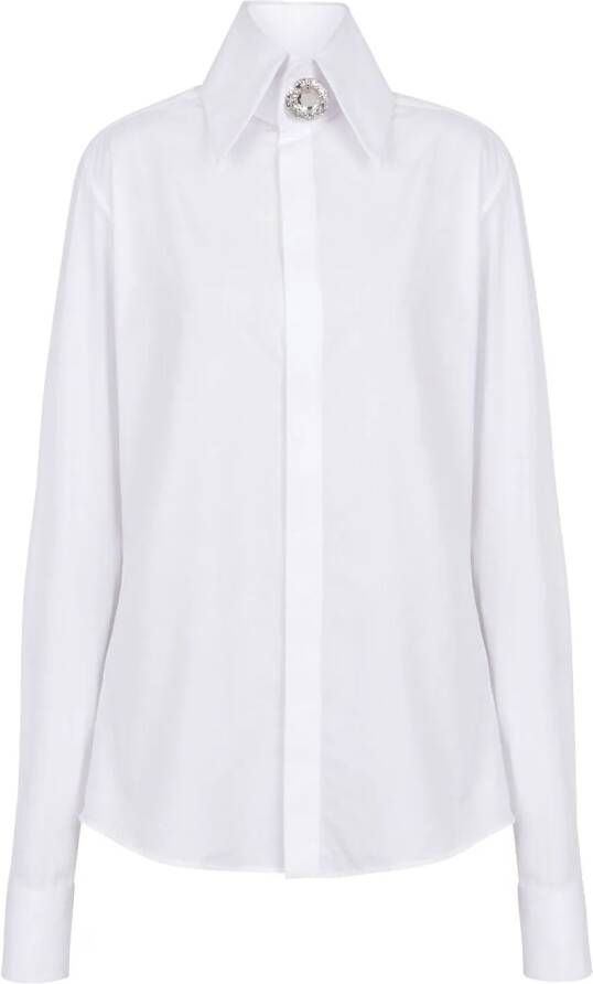 Balmain Poplin overhemd White Dames