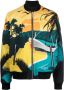 Balmain Bomberjack met grafische print Zwart - Thumbnail 1
