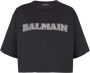Balmain T-shirt met logo van stras Zwart - Thumbnail 1