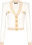 Balmain Geknipte gebreide cardigan met gouden afwerking White Dames - Thumbnail 1
