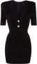 Balmain Ribgebreide jurk dames Viscose Polyester 34 Zwart - Thumbnail 1