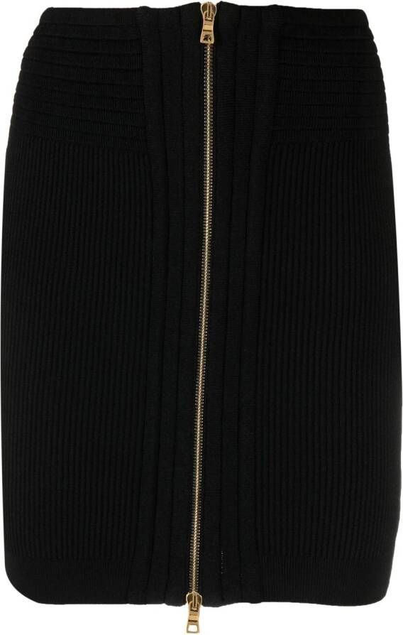 Balmain Ribgebreide rok Zwart