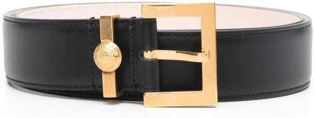 Balmain Leather Coin Belt Zwart Dames